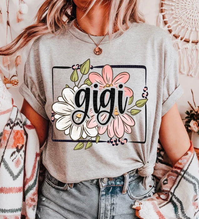 Mama, Grandma, Momma, title floral black border