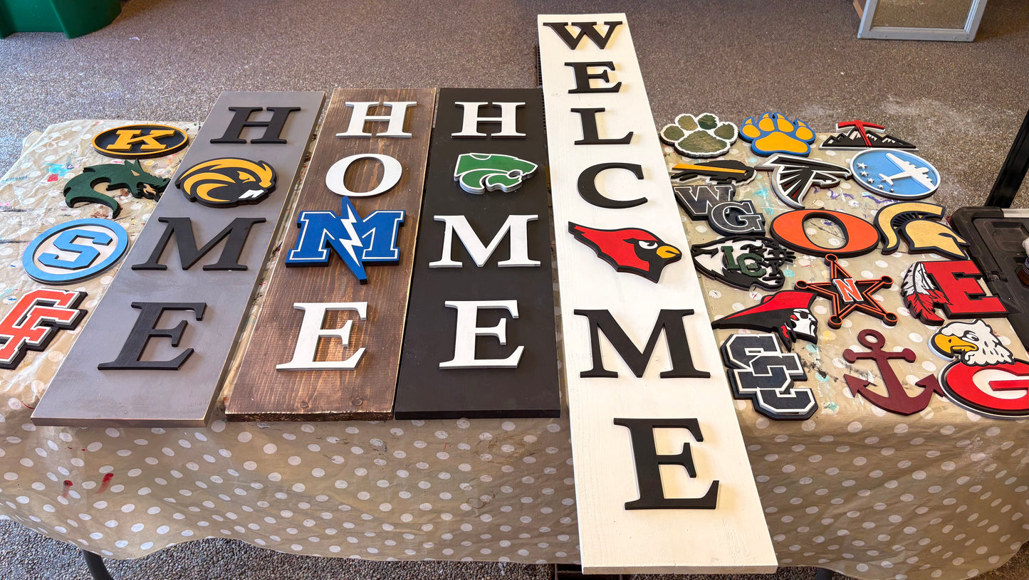 WELCOME Porch Sign w/ school mascot