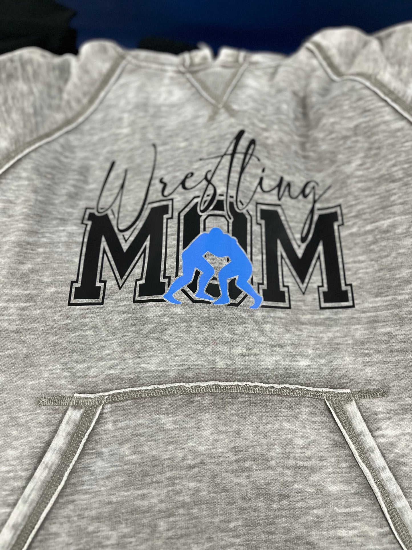 Wrestling mom acid wash hoodie