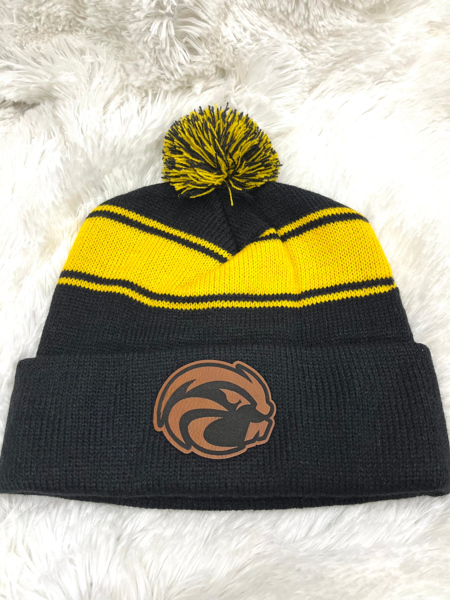 Sport-tek Striped Beanie with Pom