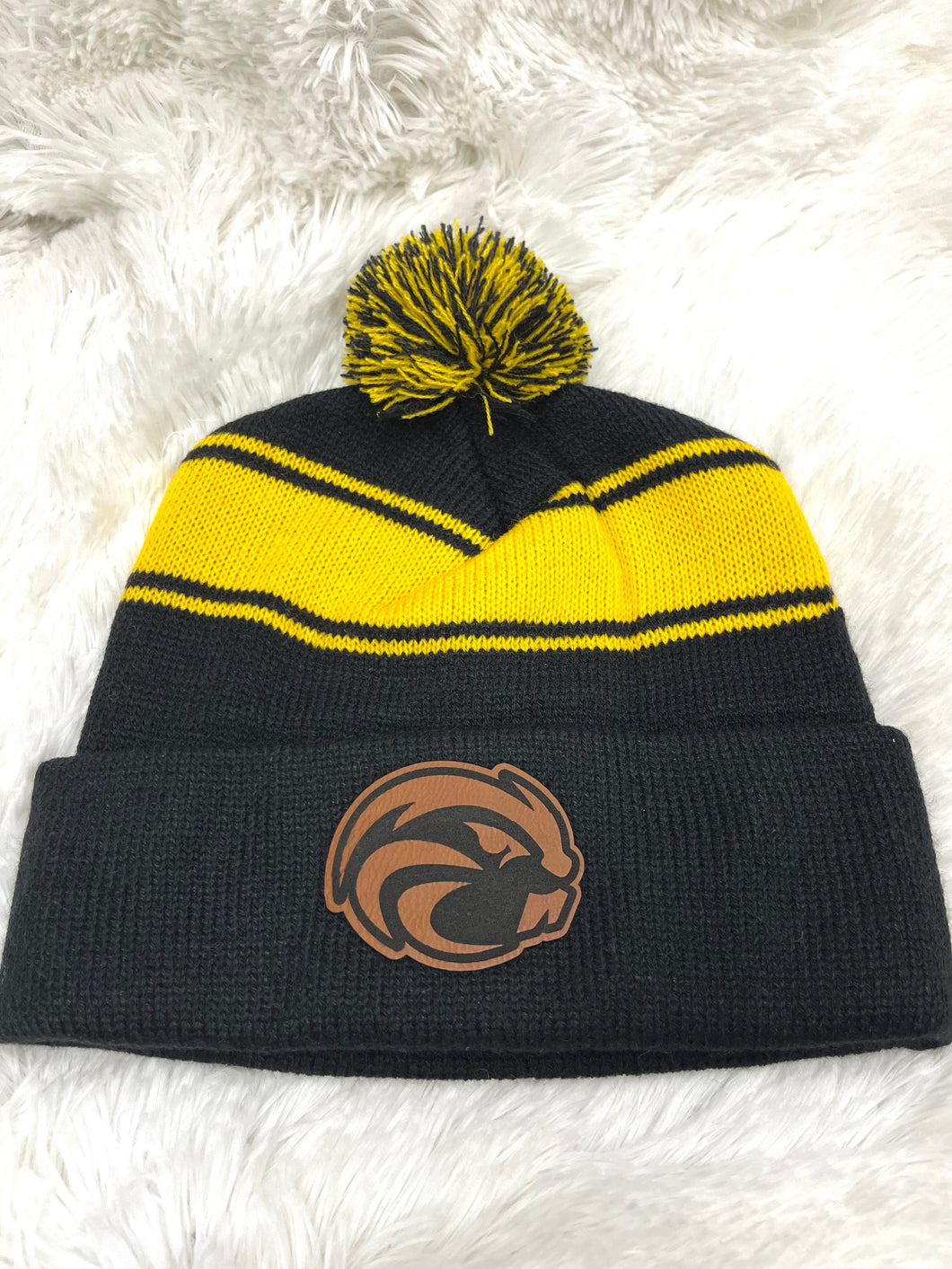 Sport-tek Striped Beanie with Pom
