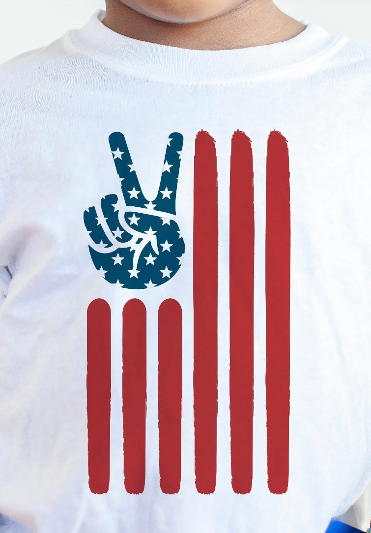 Peace sign flag tee