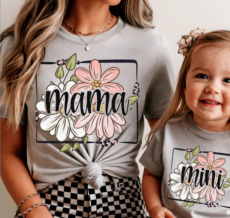 Mini ONLY floral black border tee