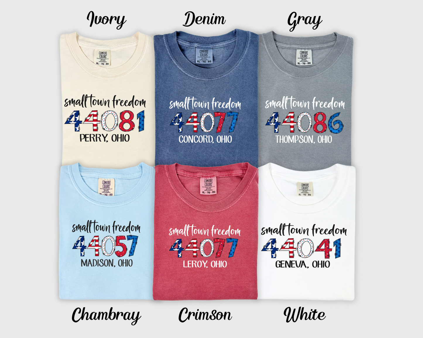 Patriotic zip code comfort colors tee