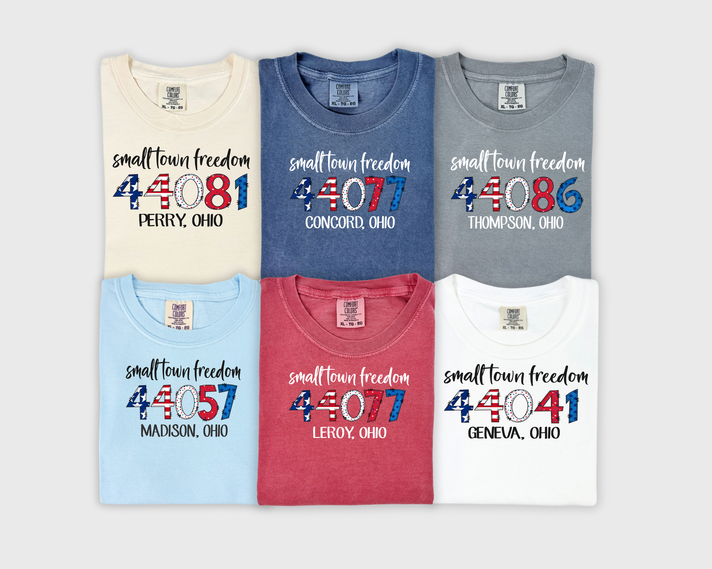 Patriotic zip code comfort colors tee