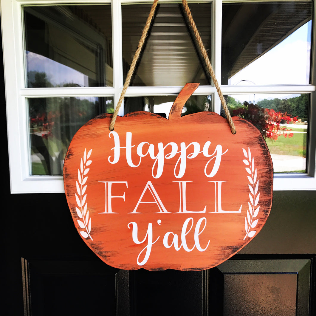 Happy Fall Y'all Pumpkin