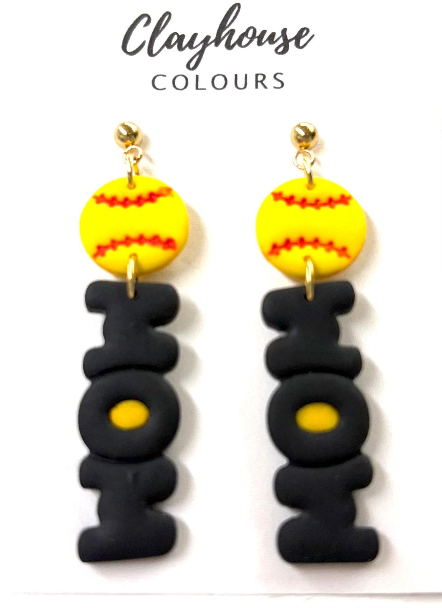 Clayhouse colors earrings softball mom