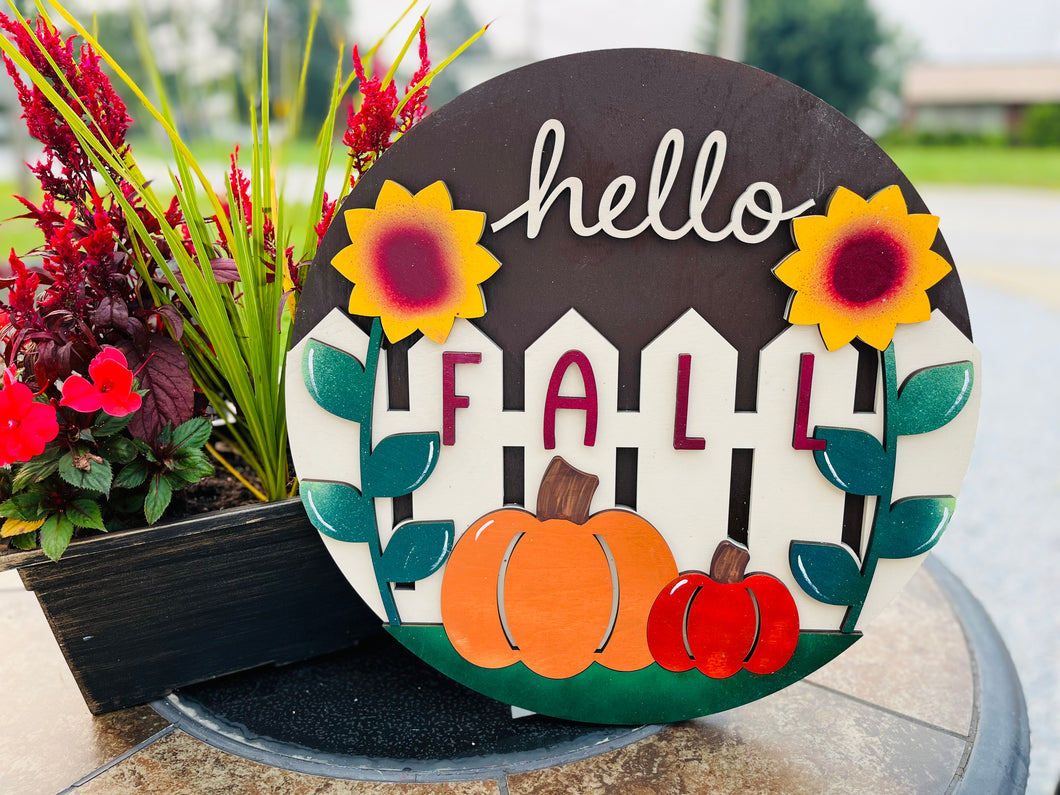 Hello fall w/ fence DIY