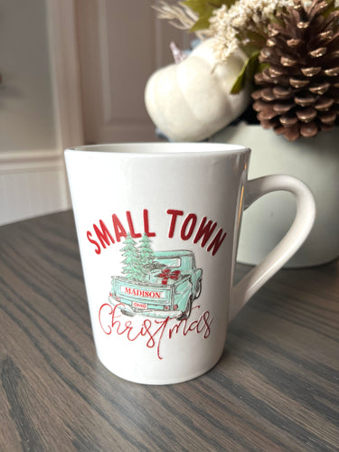 Small town Christmas coffee mug