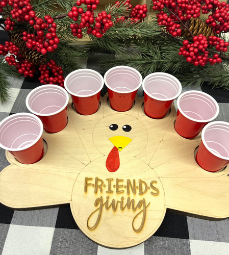 Friendsgiving turkey shot glass holder