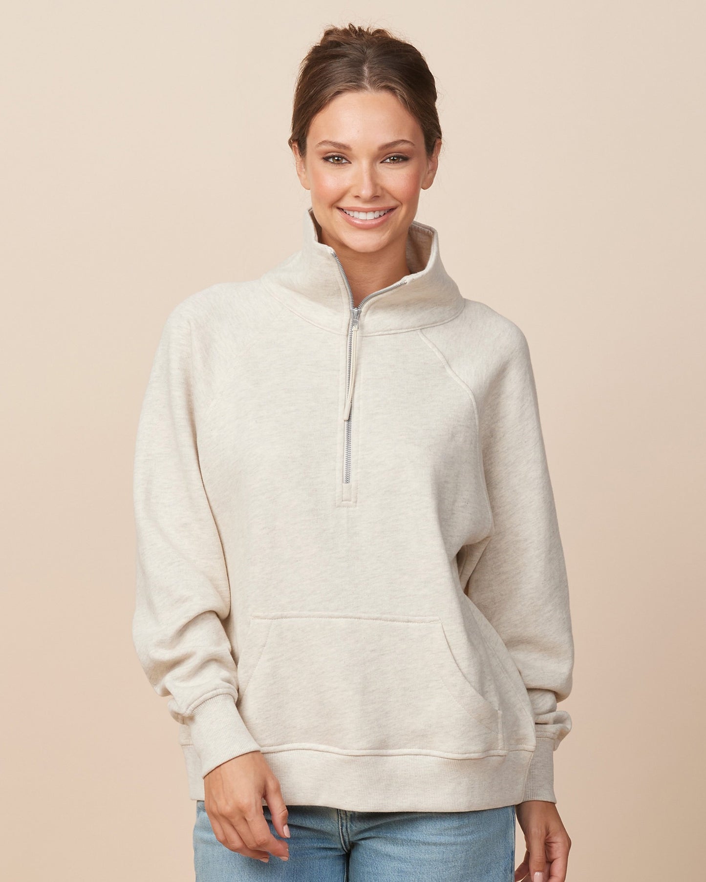 Enza Women's Boxy 1/2 Zip Sweatshirt 311