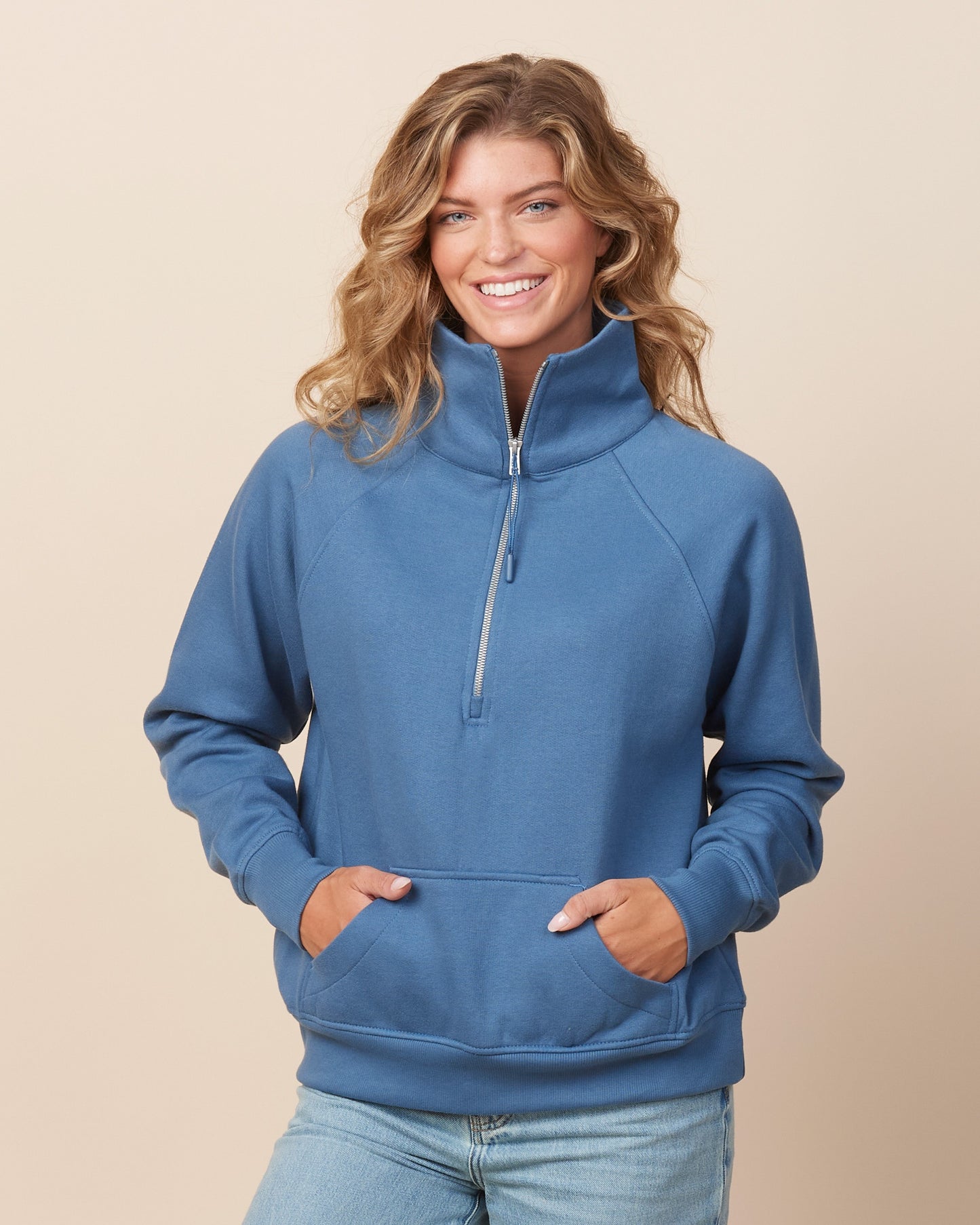 Enza Women's Boxy 1/2 Zip Sweatshirt 311