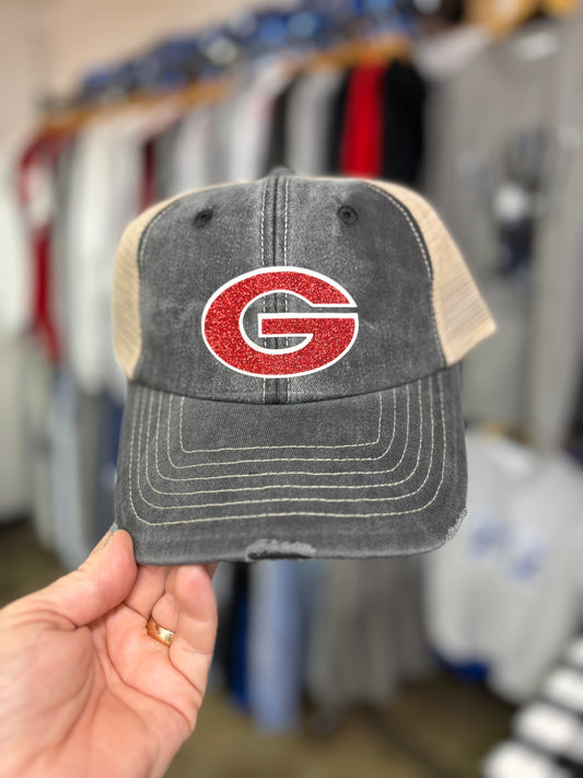 Geneva distressed glitter hat