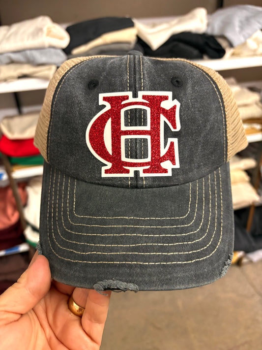 Chardon distressed glitter hat