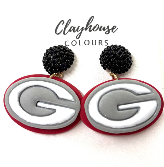 Clayhouse colors earrings Geneva G with black cluster beads