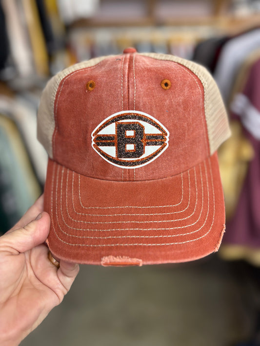 B distressed glitter hat