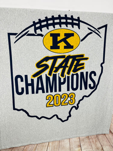 Fleece sweatshirt blanket Kirtland State Champions