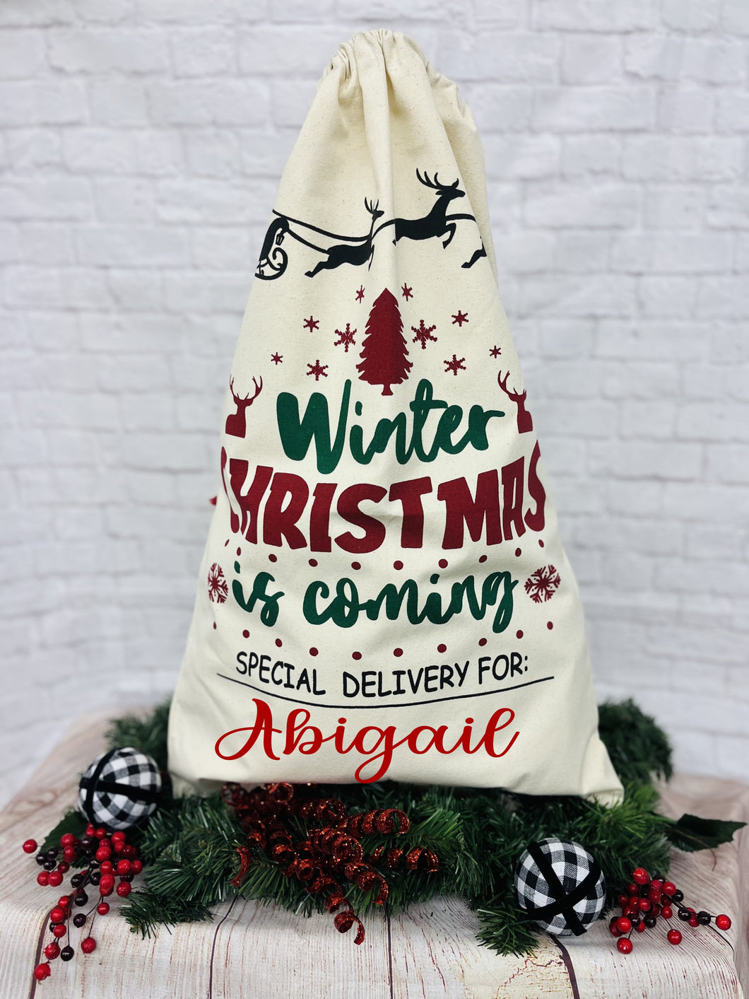 Santa sack - Winter Christmas is coming