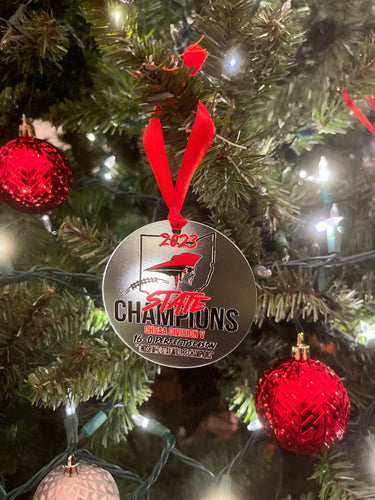 Perry state champ frosted Christmas ornament