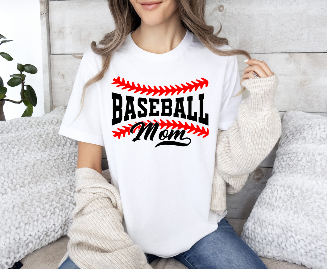 Baseball mom with stitching