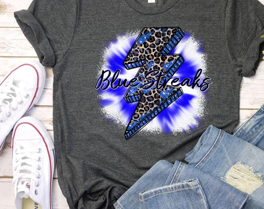 Splatter bolt blue streaks