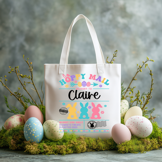 Easter tote with shipping/mailer design