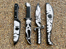 Set of 4 horror movie character wood knives
