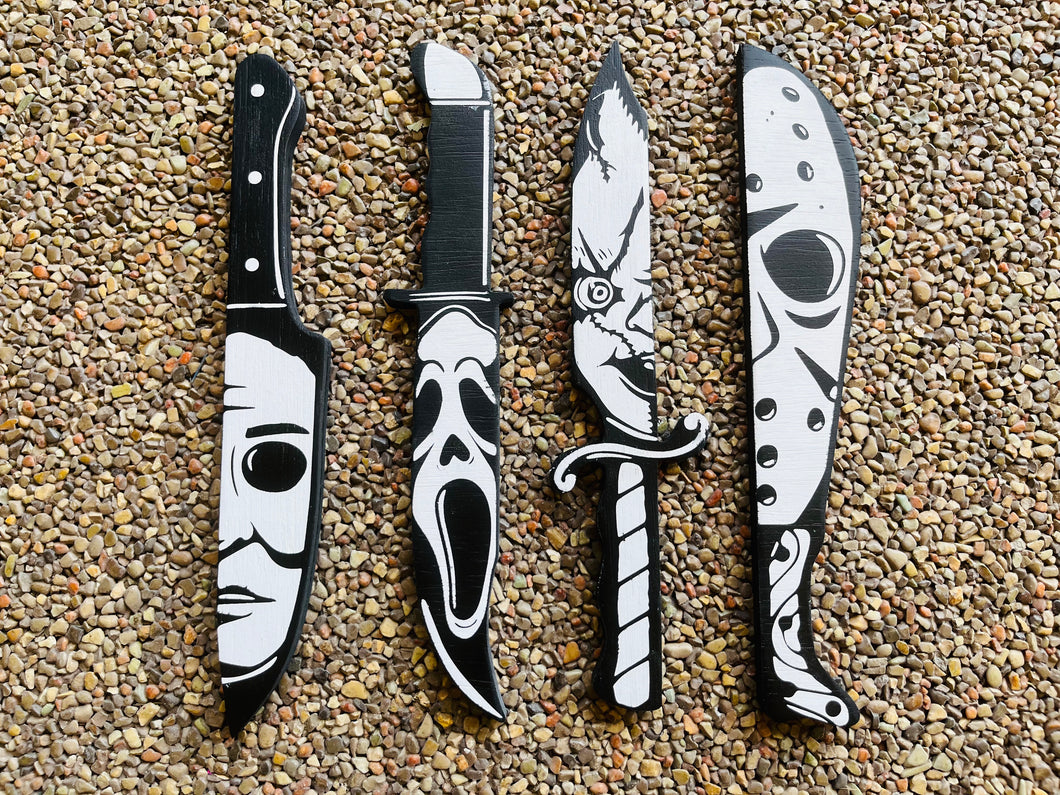 Horror Icons Collection 4 Piece Kitchen knife Set With