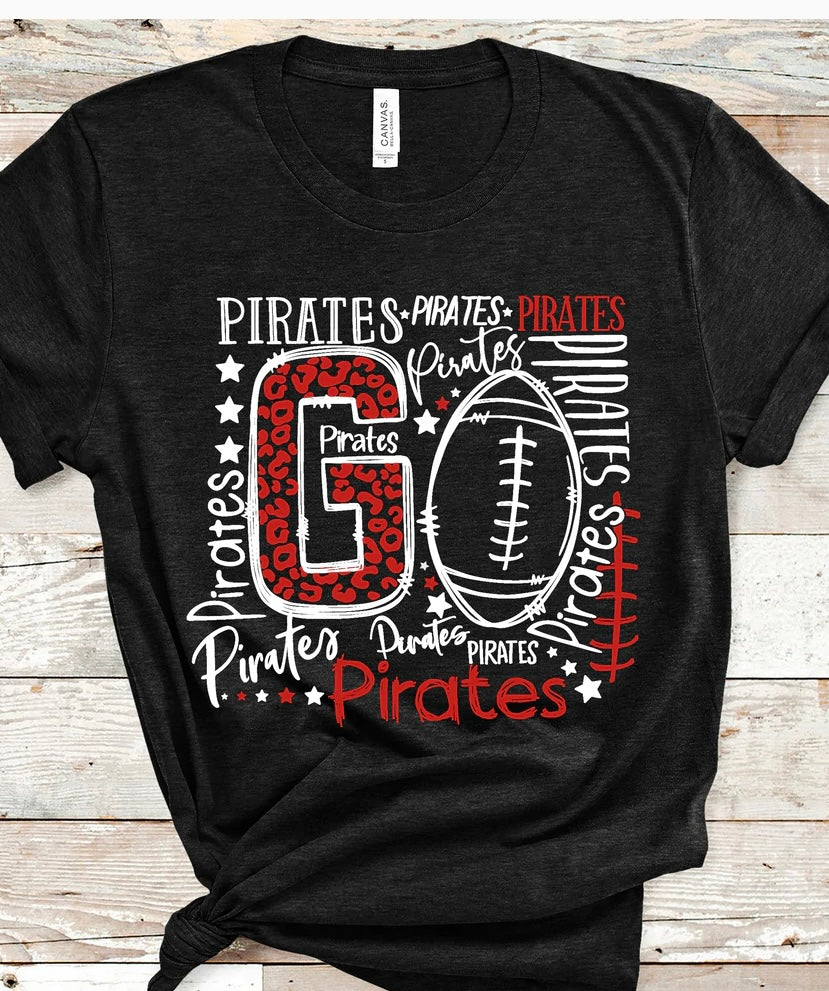 Perry football terms - white & red ink