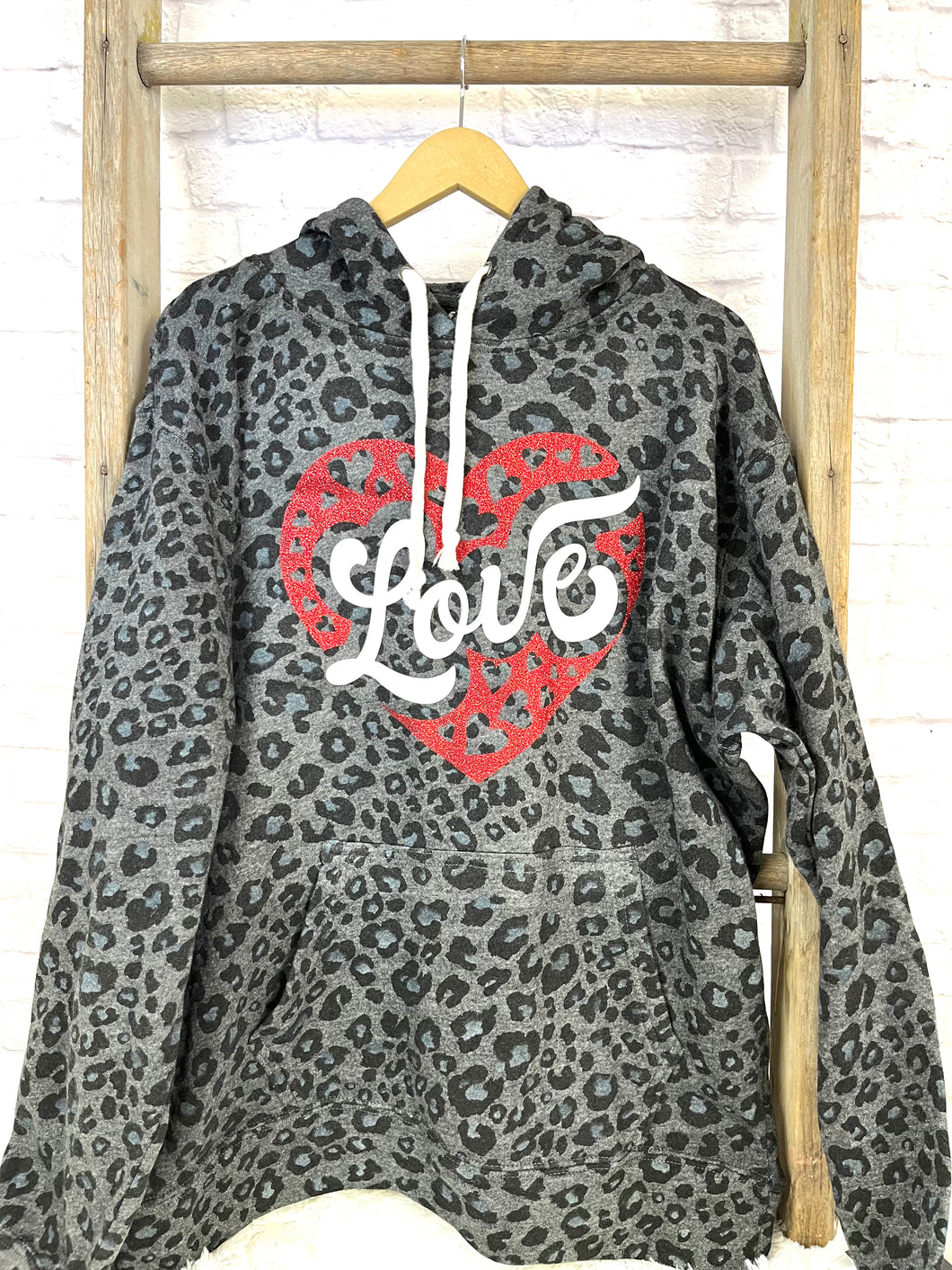 White love red glitter heart