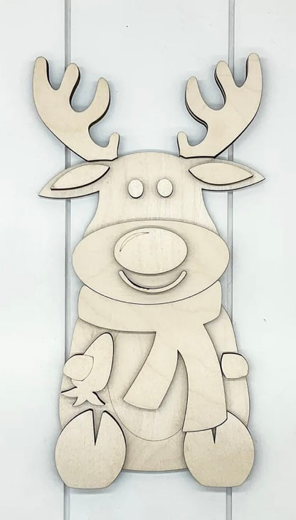 Reindeer laser 3d cut out birch diy