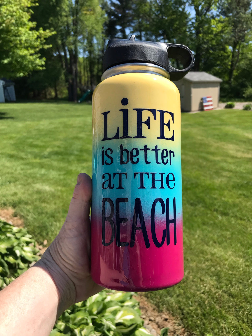 Life is better at the beach water bottle 32oz