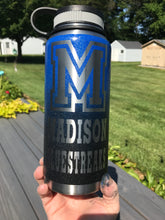 School water bottle with script monogram 32oz