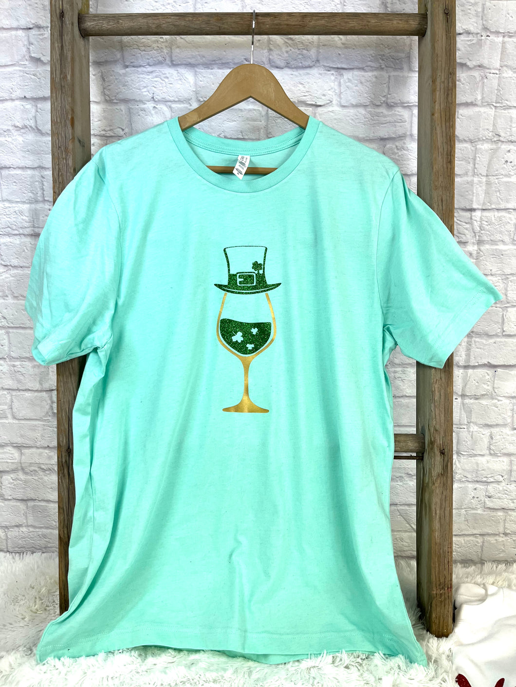 St. Patrick wine glass