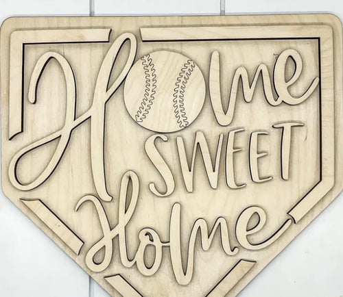 Home sweet home baseball laser 3d birch diy